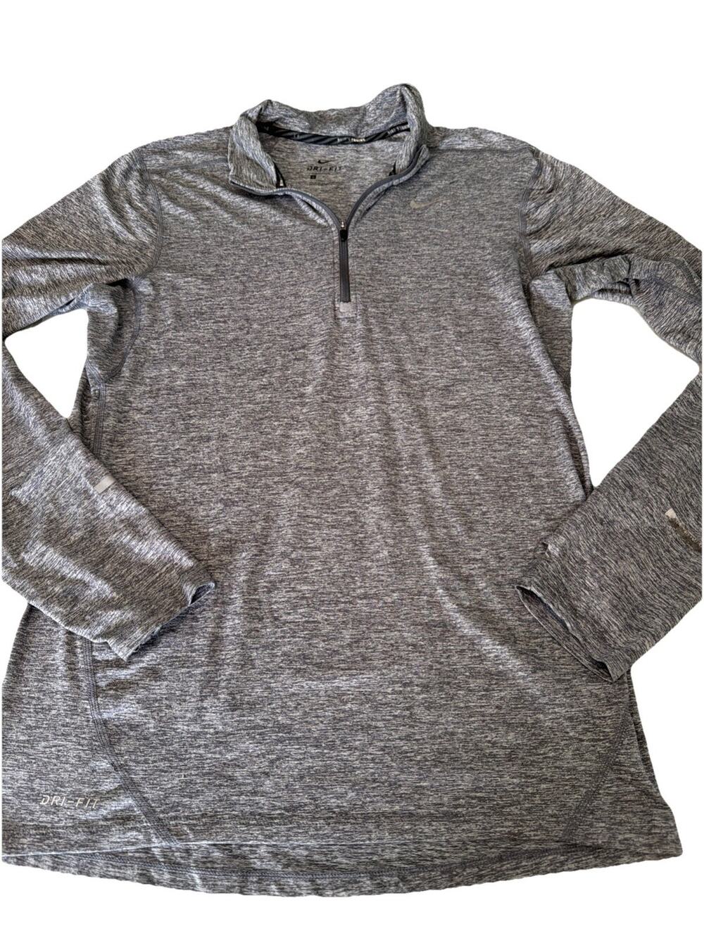 Nike DRI-FIT 1/4 Zip Running Pullover Long Sleeve Shirt Men S Gray Athletic